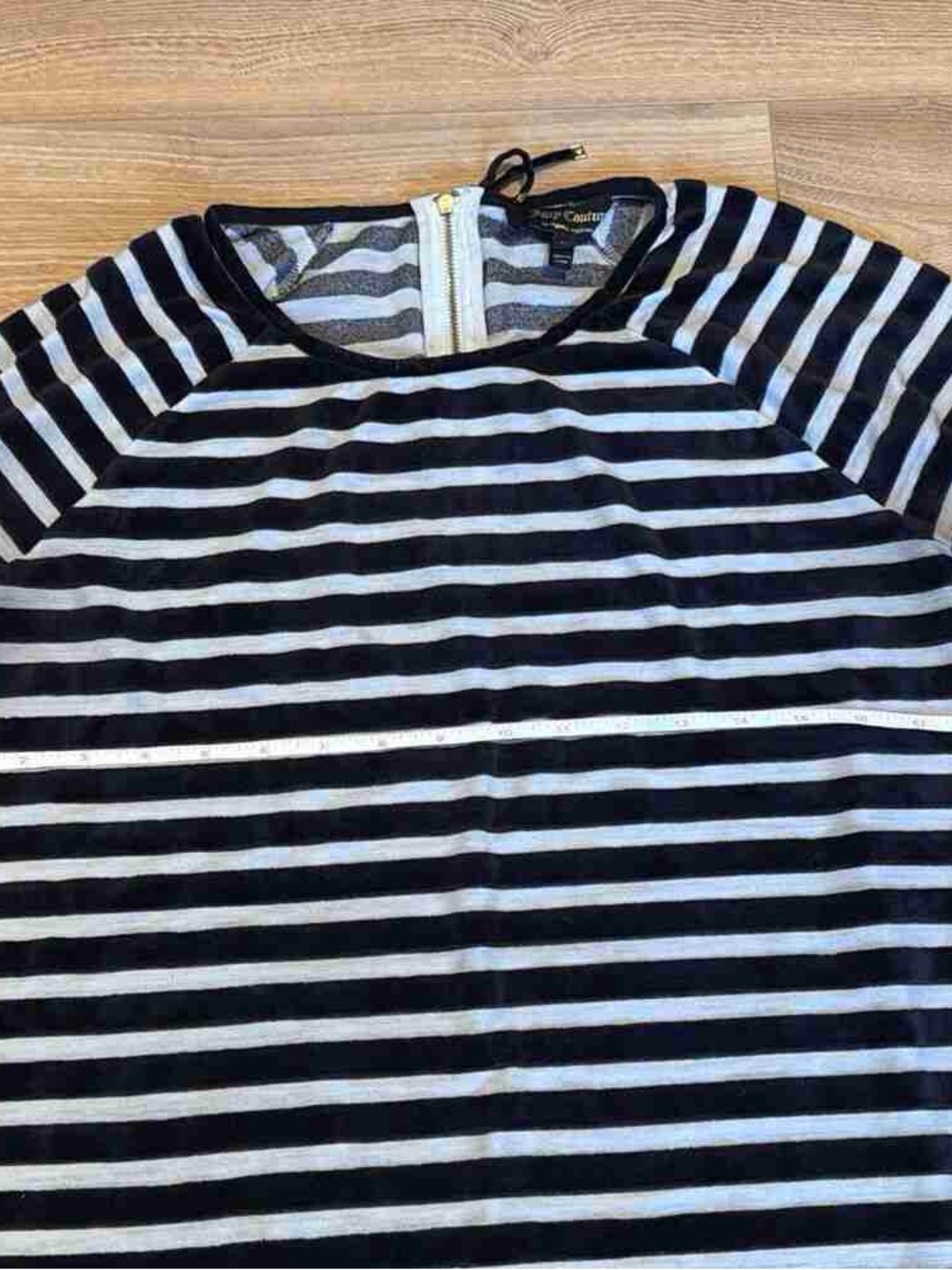 Juicy Couture Black and White Striped Top - Picture 2 of 3
